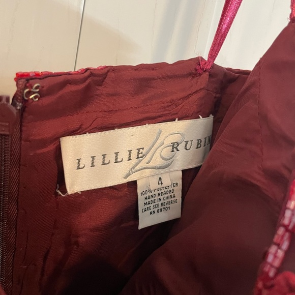 Vintage Lillie Rubin red flower dress - Picture 5 of 8